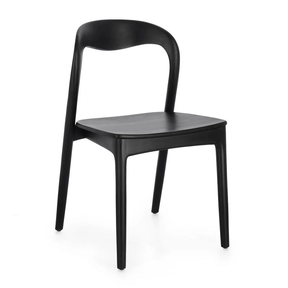 Bizzotto sedia Miley realizzata in legno di teak con verniciatura naturale nera