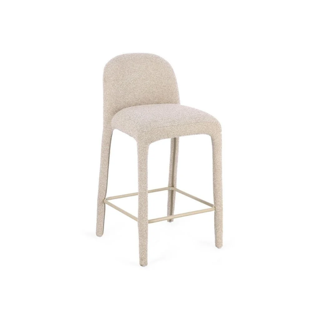 Bizzotto Sgabello Antara con struttura in acciaio ed effetto boucle