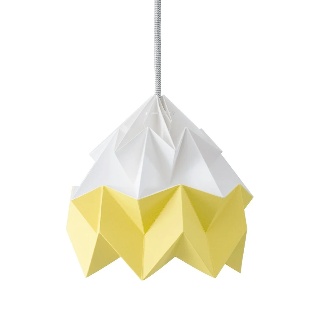 Carta da appendere origami Moth bianco e giallo autunno