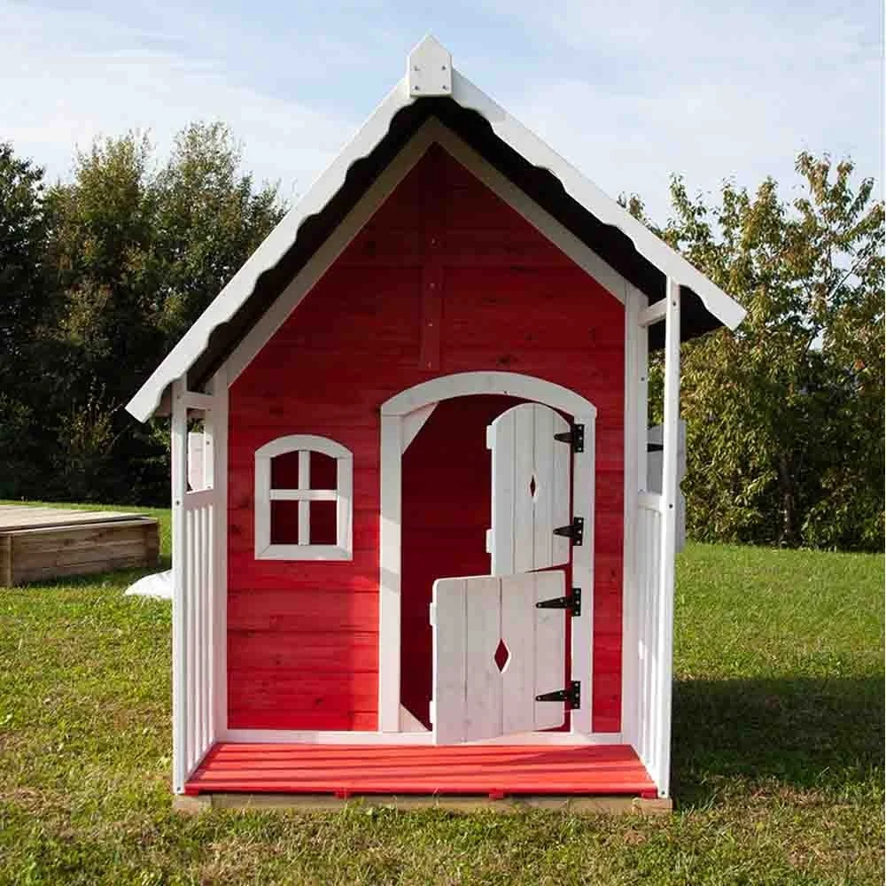 Casetta per bambini in legno Anny di Losa realizzata in abete impregnato color rosso