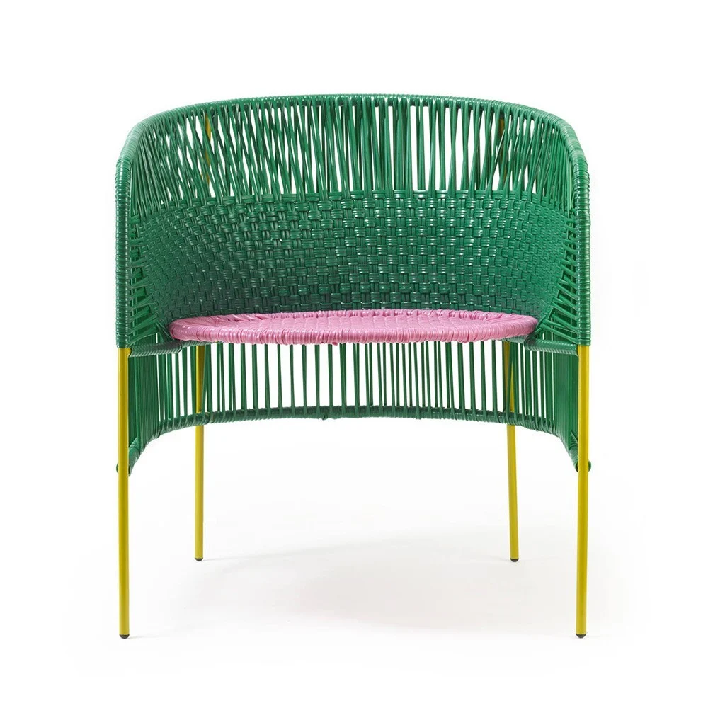 Chaise Lounge Caribe verde / rosa / curry