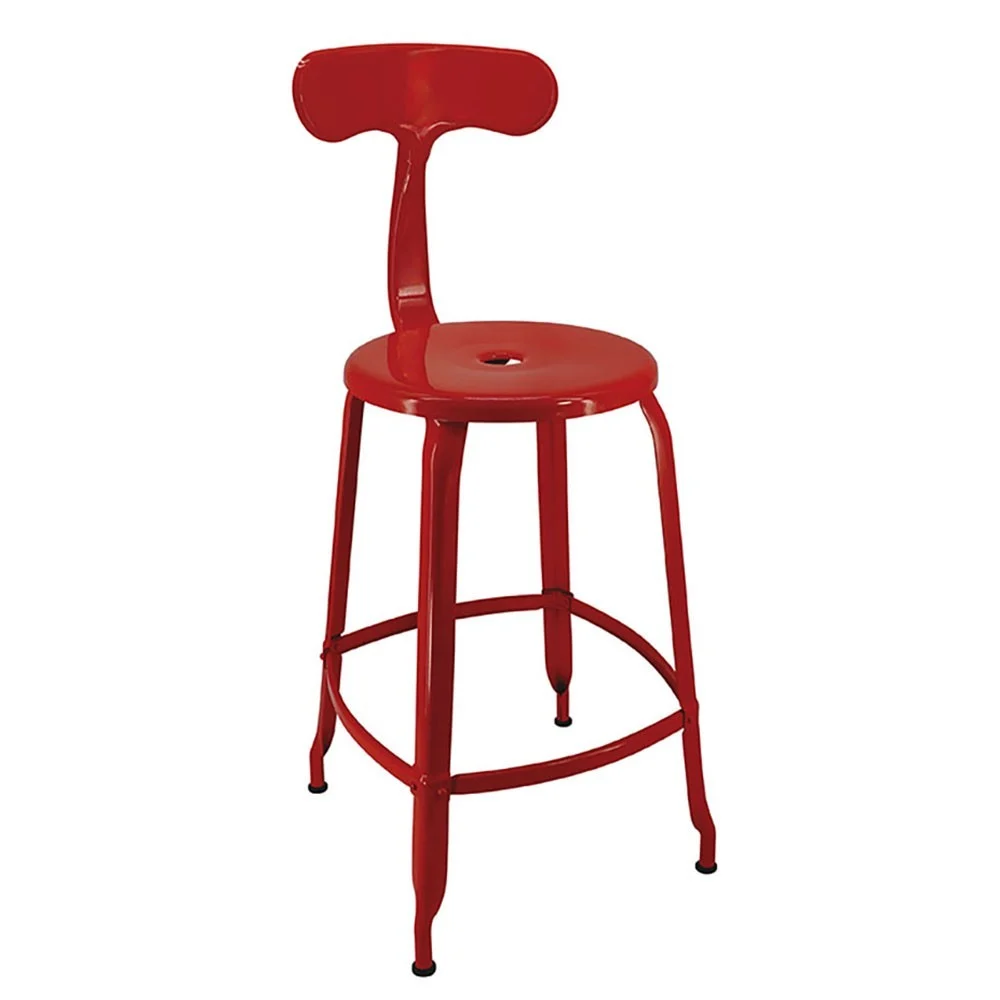 Chaises Nicolle Nicolle Metal sgabello alto struttura in metallo con schienale in varie finiture e misure