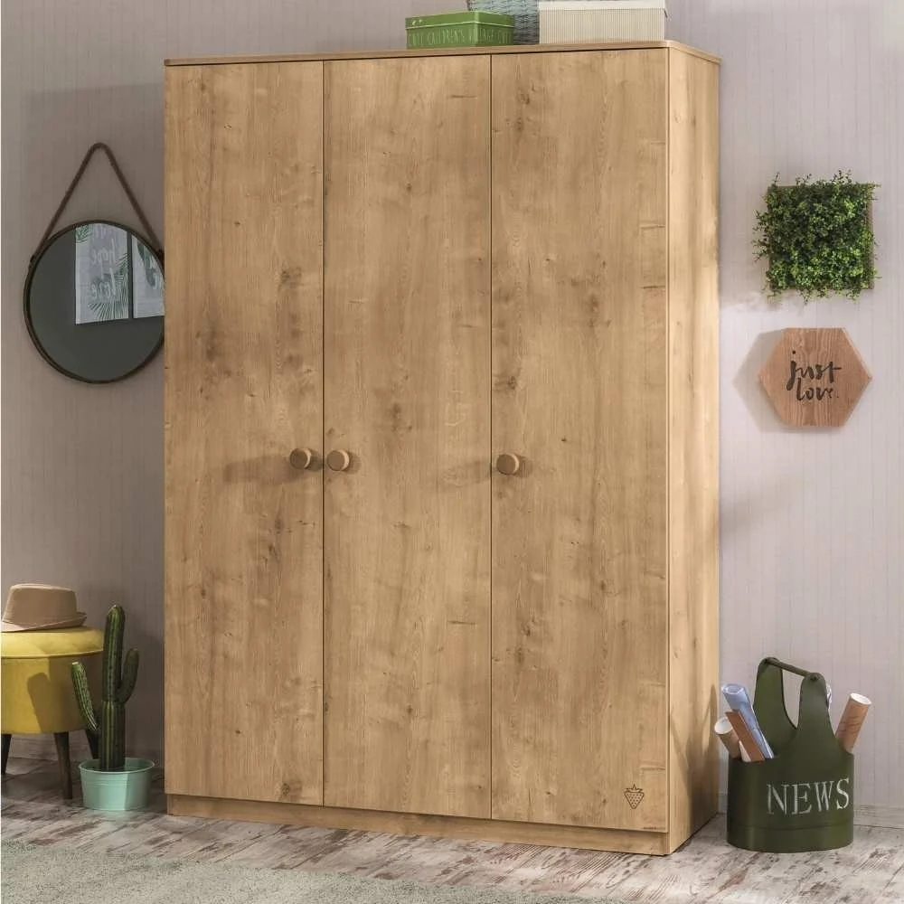 Cilek Armadio 3 ante Mocha in legno finitura rovere ideale per una cameretta