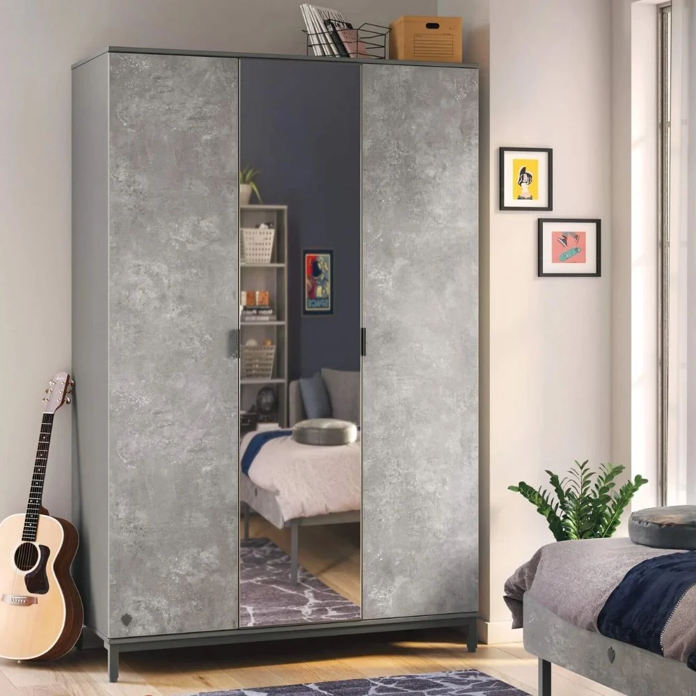 Cilek Armadio Space Gray a 3 ante con specchio