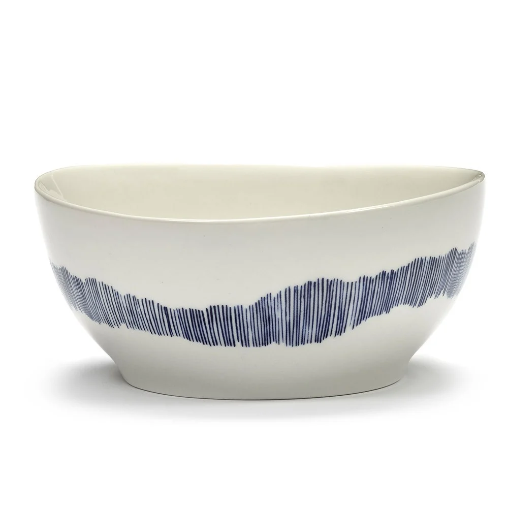 Ciotola Festa Ottolenghi bianco righe blu scuro S
