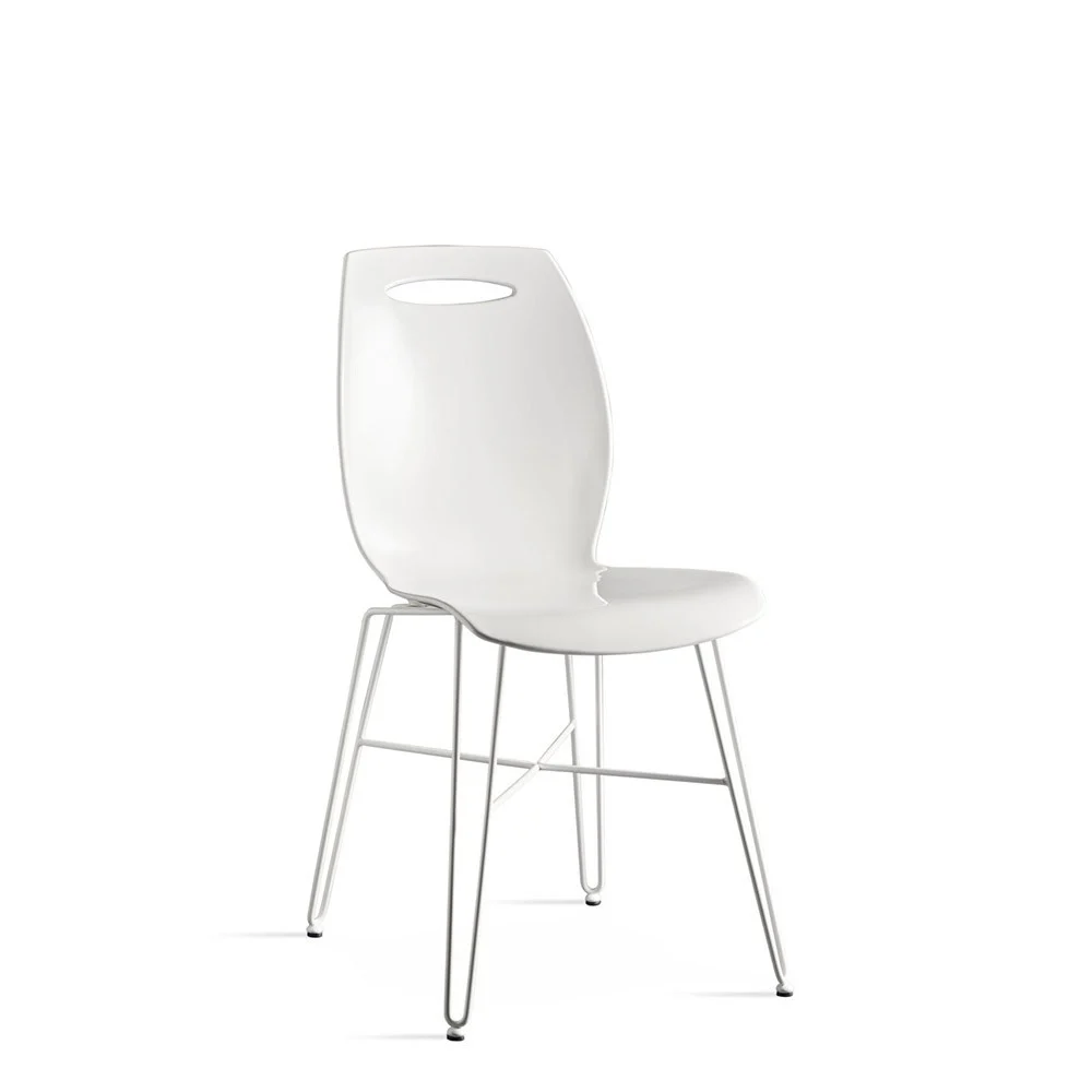 Colico Bip Iron sedia con struttura in tondino di metallo scocca in tecnopolimero