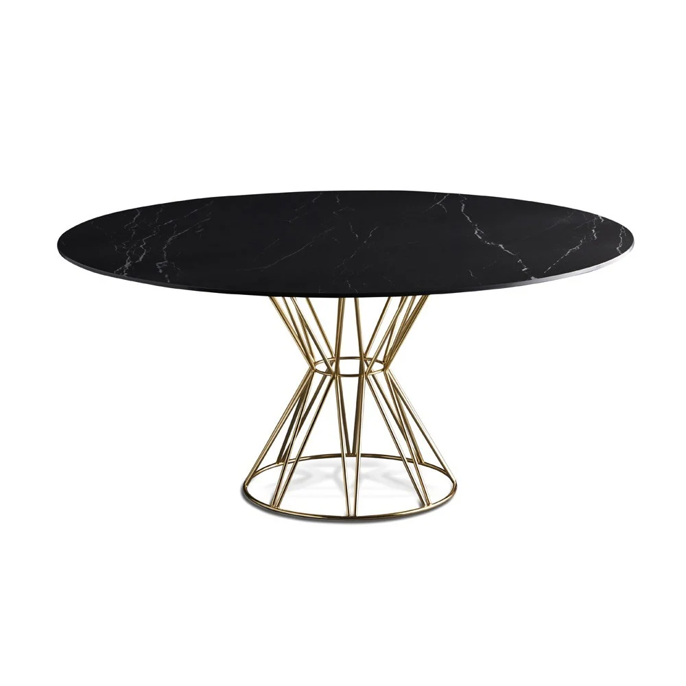 Colico Circus tavolo realizzato con struttura in metallo e piano in marmo lucido in varie finiture e misure