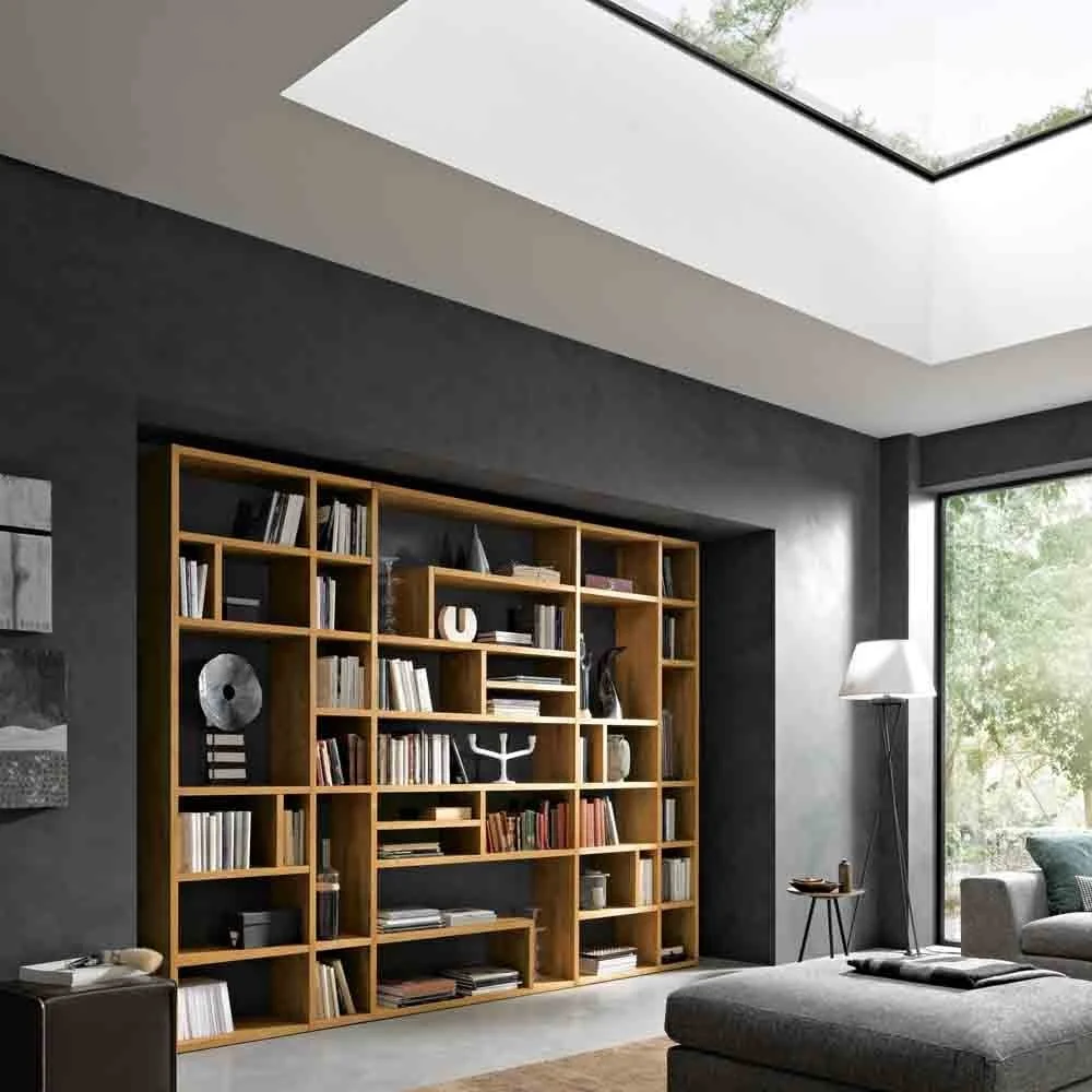Libreria in legno massello adatta per living ed uffici
