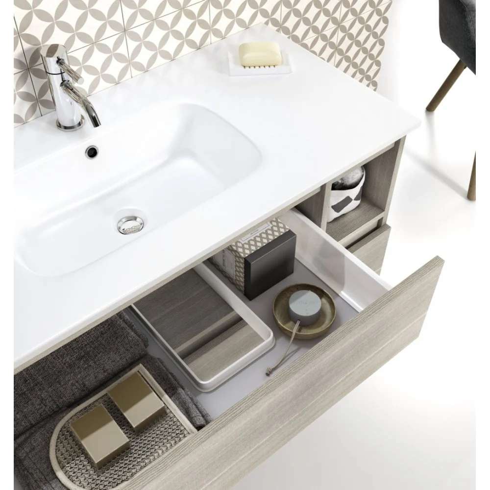 Composizione bagno Ronin compresa di 4 pezzi realizzato interamente in Italia