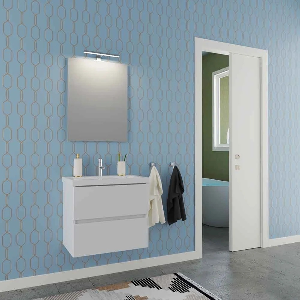 Composizione mobile bagno sospeso Manhattan 60 con due cassetti
