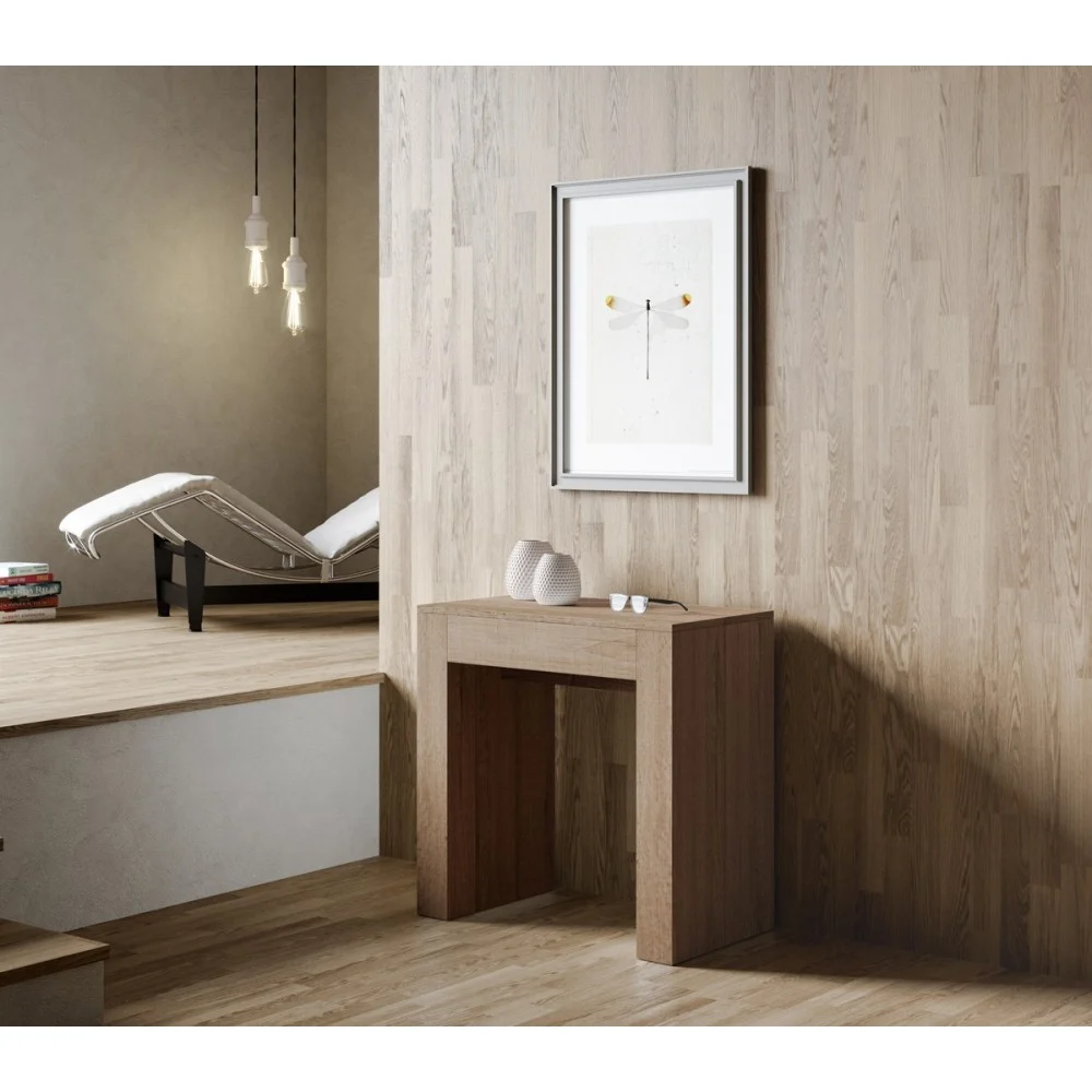 Consolle Allin di Itamoby allungabile con prolunghe contenute all'interno della struttura