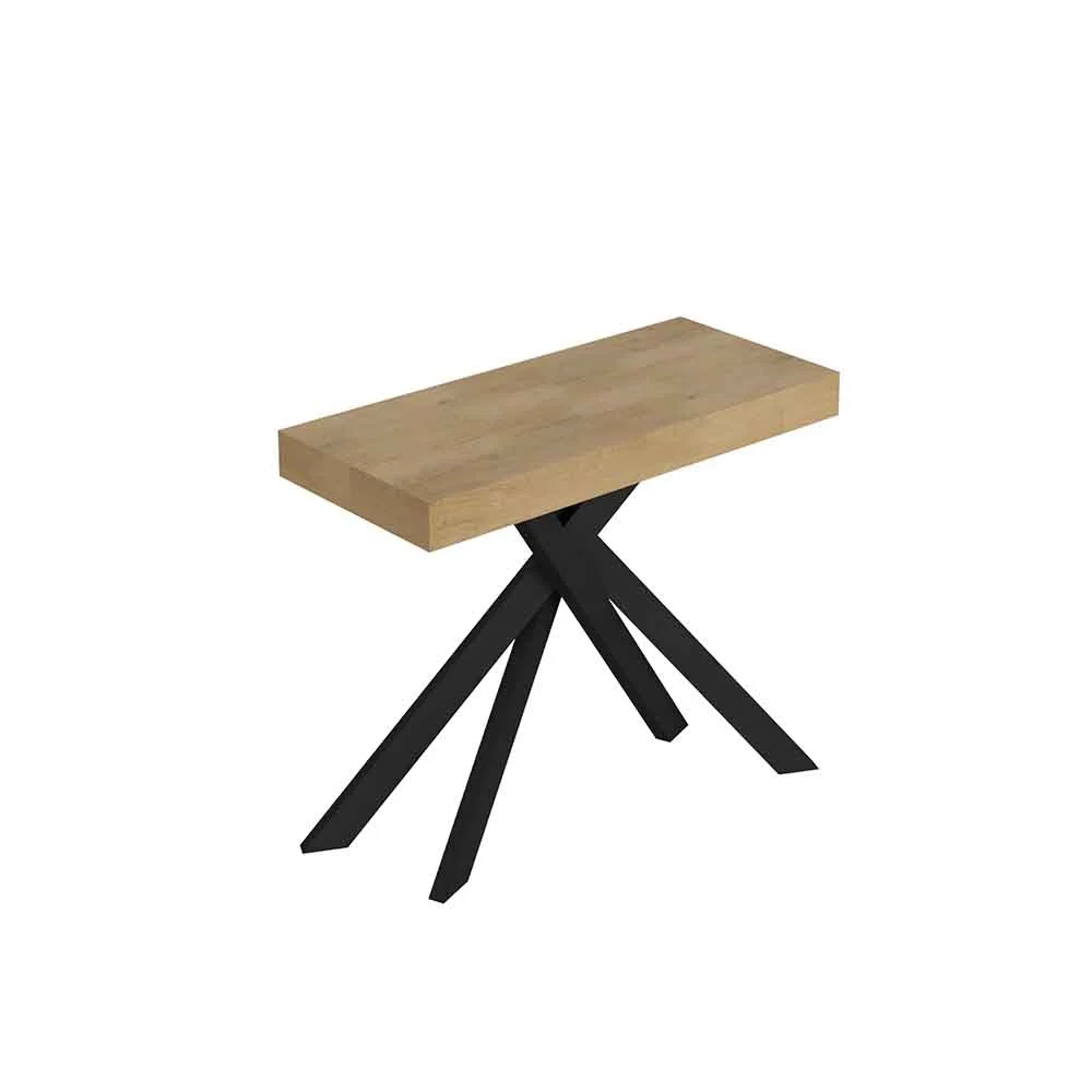 Consolle allungabile Saki di Itamoby con struttura in metallo e piano in legno