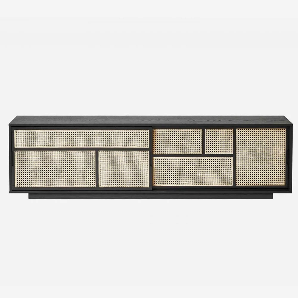 Credenza bassa Air nera e canna