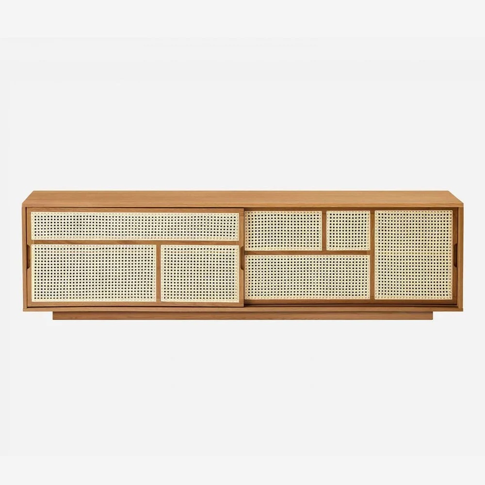 Credenza bassa Air rovere e canna
