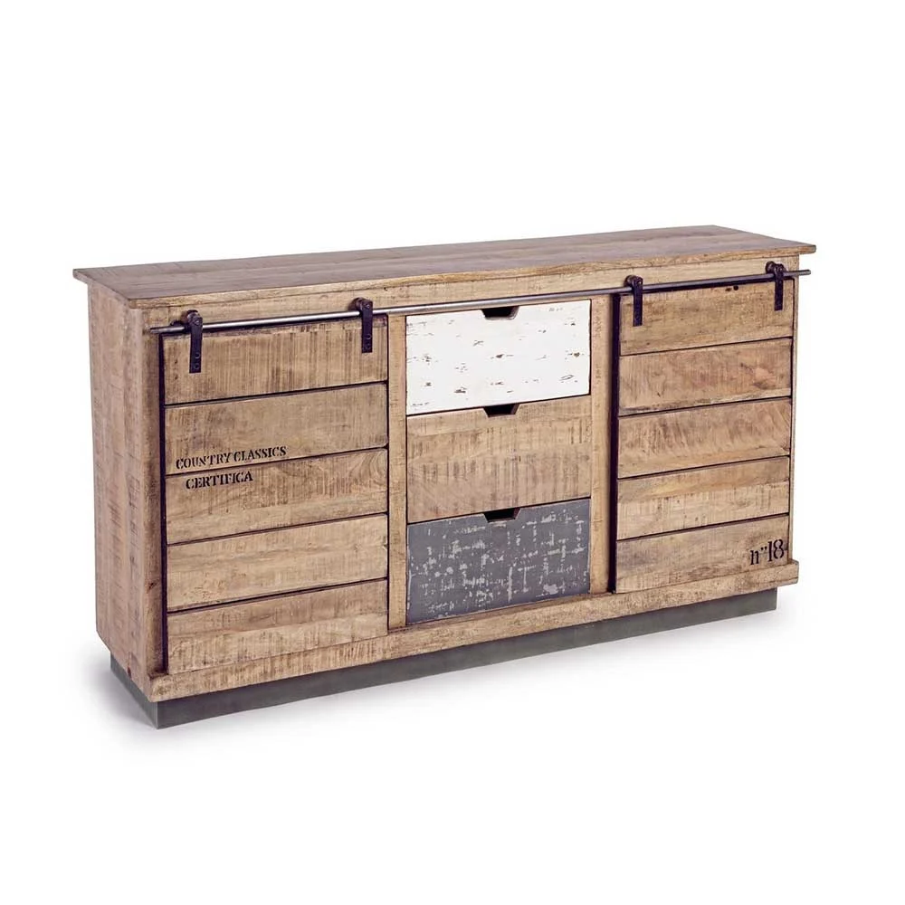 Credenza Tudor 2A-3C di Bizzotto in legno di mango e metallo