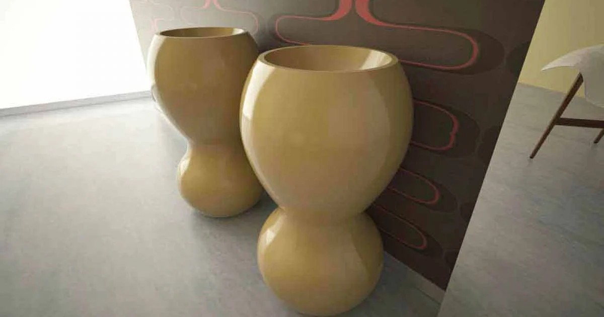Lavabo a colonna design moderno Ariel, fatto in Italia