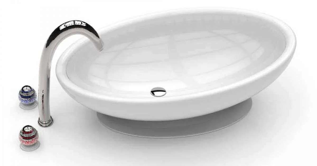 Lavabo da appoggio moderno Egg, prodotto artigianle italiano