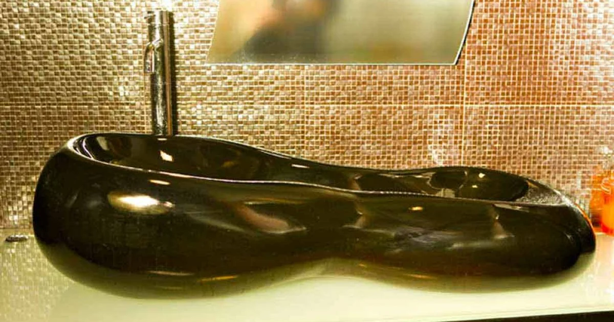 Lavabo da appoggio design moderno nero o fucsia Goldline