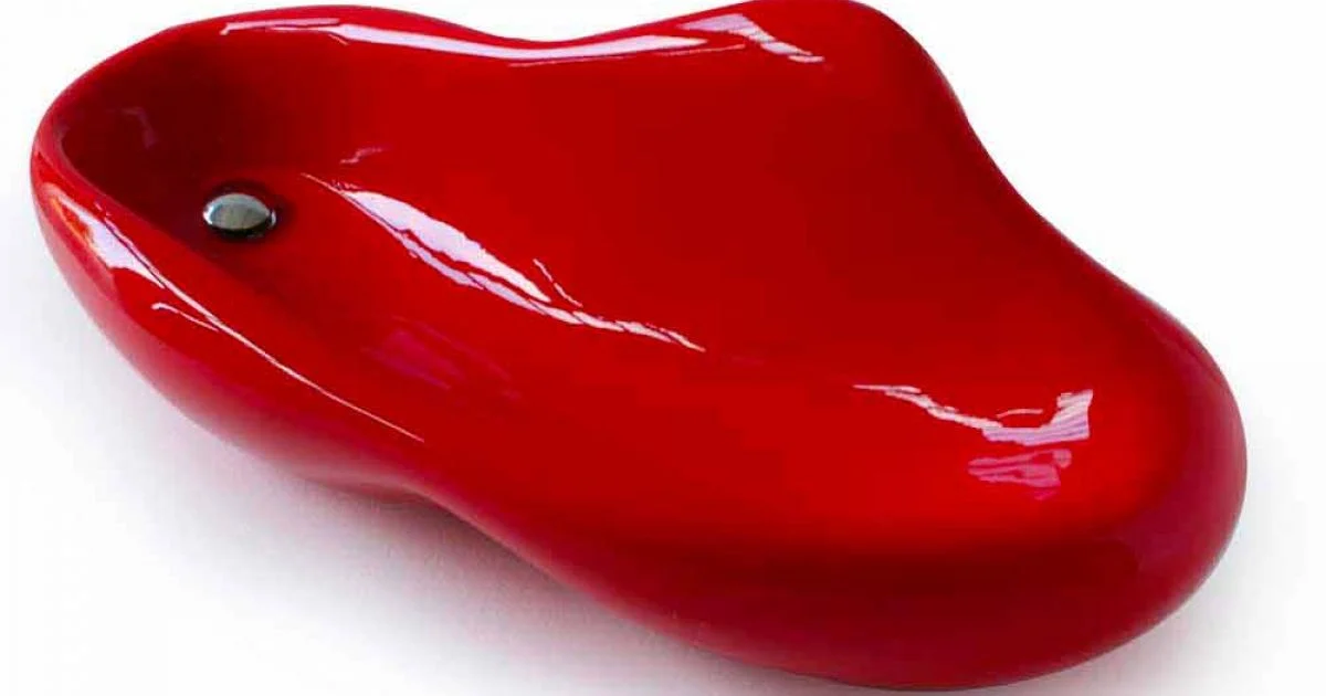 Lavabo dal design moderno rosso Scad, made in Italy