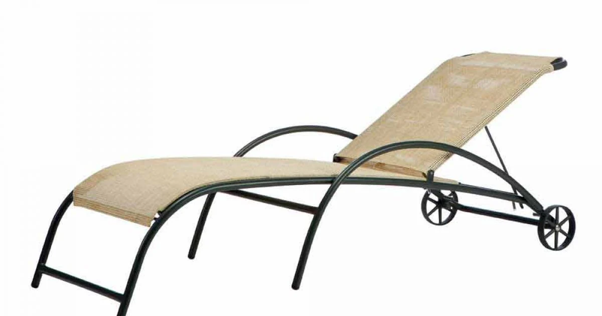 2 Chaise Longue Impilabili da Esterno in Metallo e Tessuto Made in Italy - Perlo