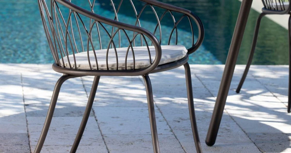 2 Poltrone Impilabili da Giardino in Metallo e Cuscino Made in Italy - Fontana