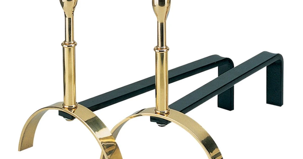 Alari per il Camino in Ottone Altezza 30 cm Made in Italy - Lupo