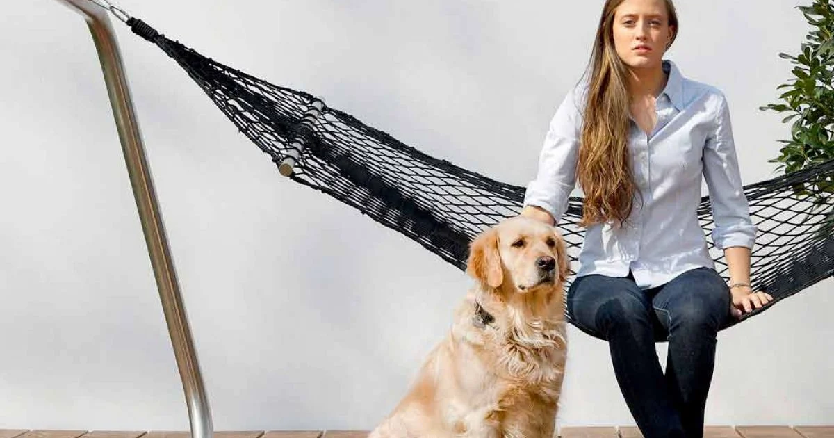 Amaca in Acciaio e Rete Nera da Giardino di Design Made in Italy - Cumberland