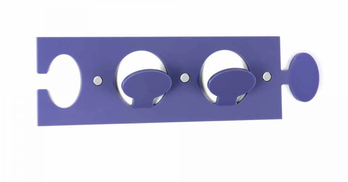Appendiabiti da Muro Colorato in Plexiglass con 2 Ganci 3 Pezzi - Fratack