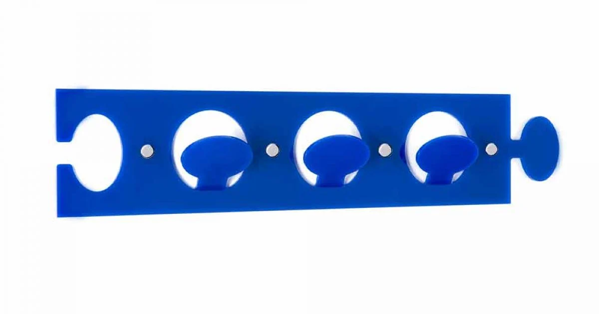 Appendiabiti da Parete in Plexiglass Colorato con 3 Ganci, 2 Pezzi - Fratack