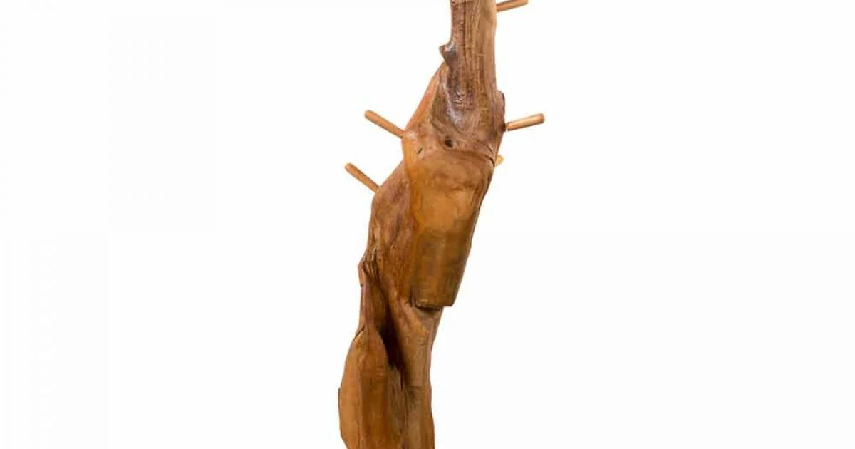 Appendiabiti da Terra con Struttura e Pioli in Teak Massello - Abete