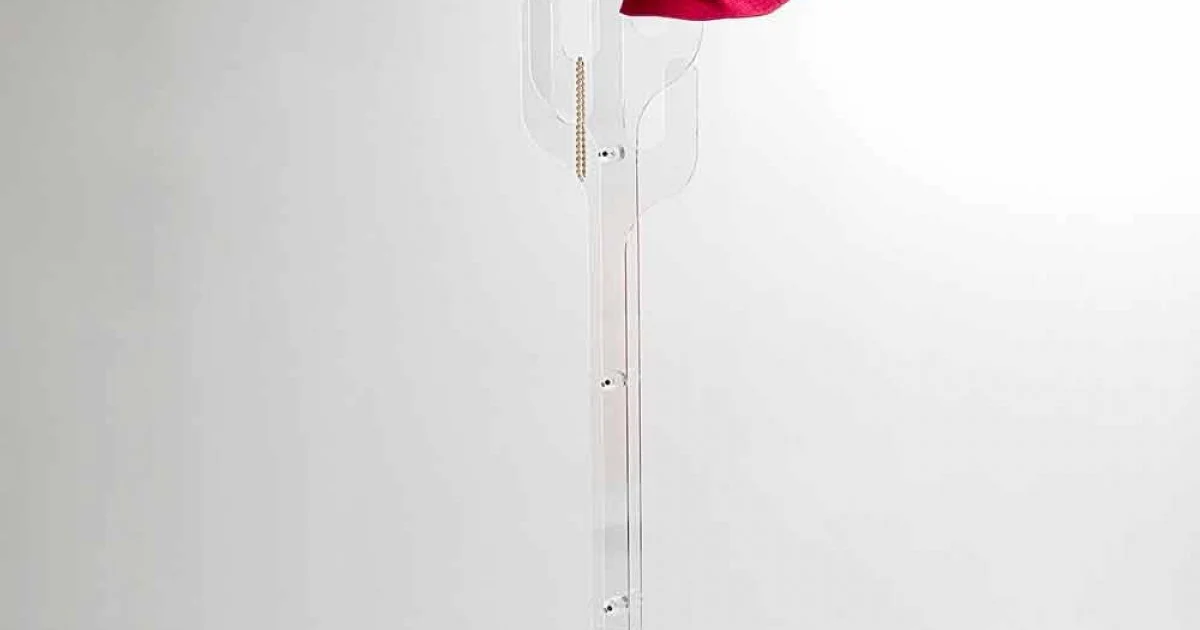 Appendiabiti da terra design moderno trasparente Cactus, made in Italy