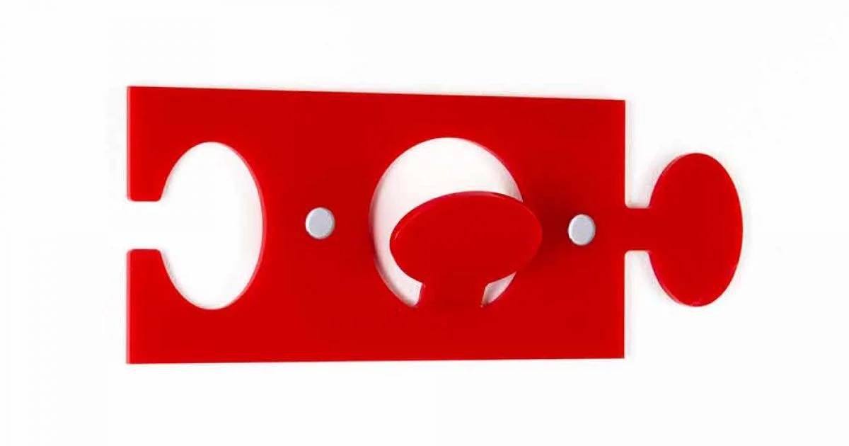 Appendini da Parete in Plexiglass Colorato Design Moderno 4 Pezzi - Fratack