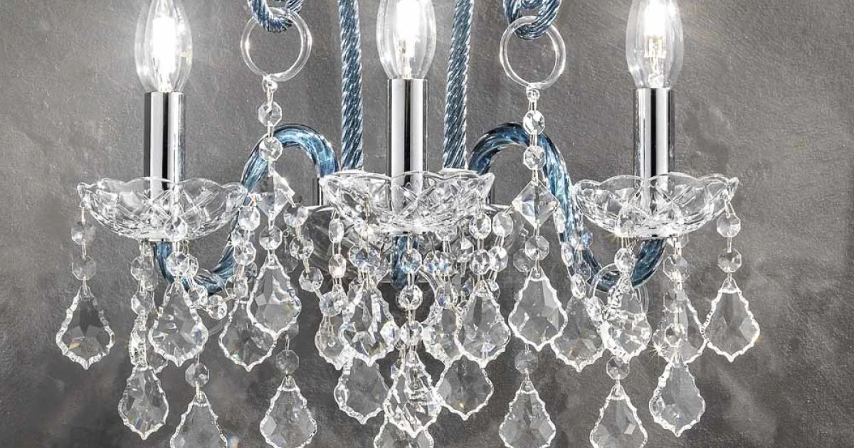 Applique 3 Luci Artigianale in Vetro di Venezia Made in Italy - Fiorentino