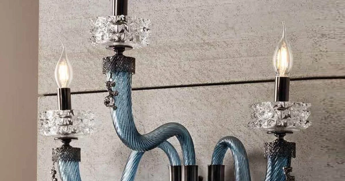 Applique Classica 3 Luci Vetro Artigianale Lusso Made in Italy - Saline