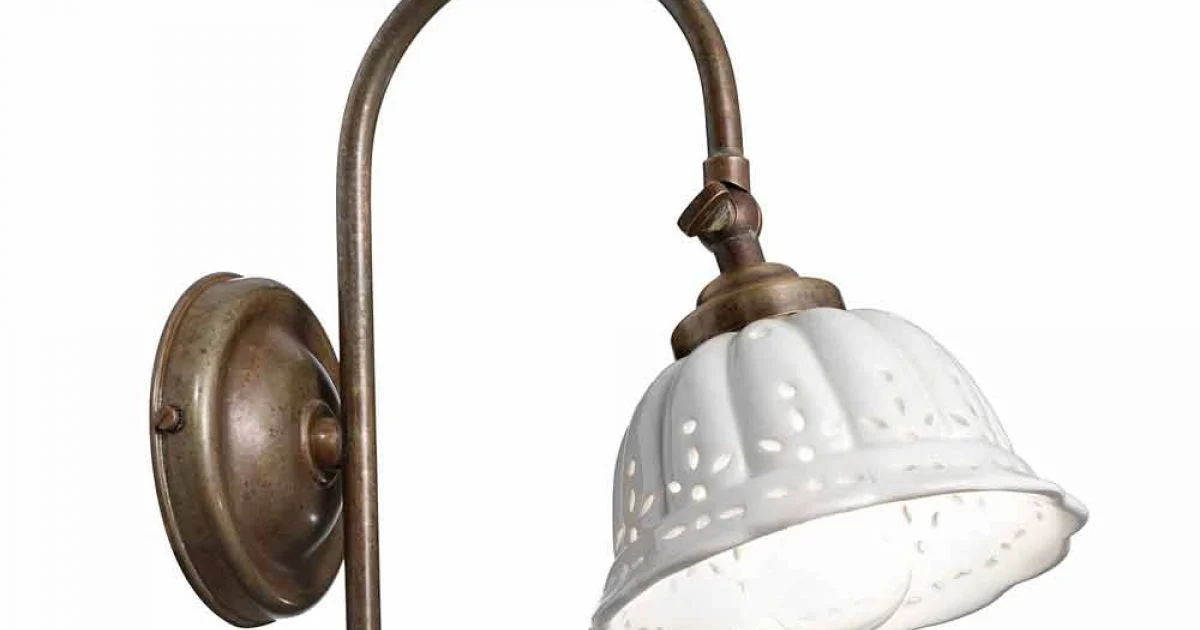 Applique curva in ceramica Anita Il Fanale, stile liberty