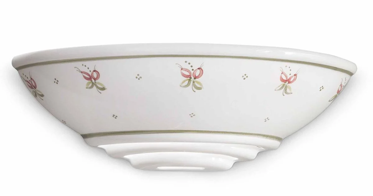 Applique da parete rustica ceramica decorata a mano Ferroluce