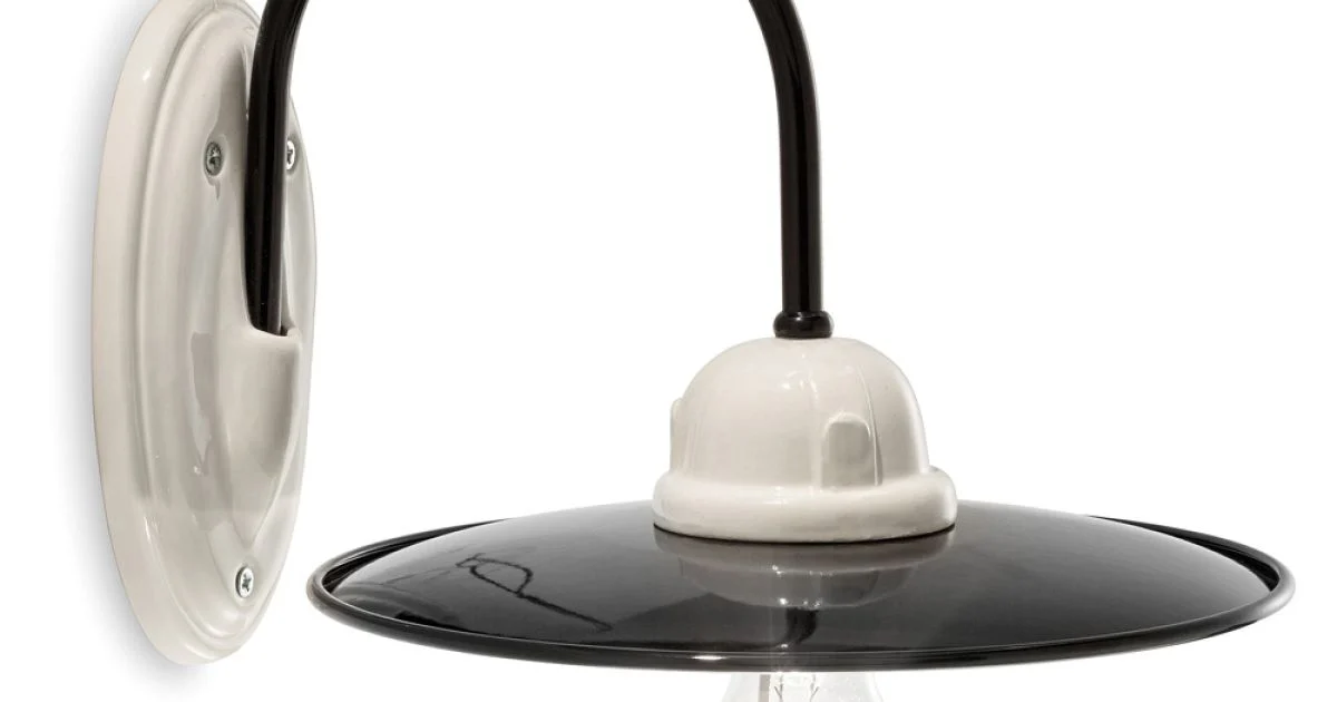 Applique da parete rustica in ceramica Ferroluce artigianale