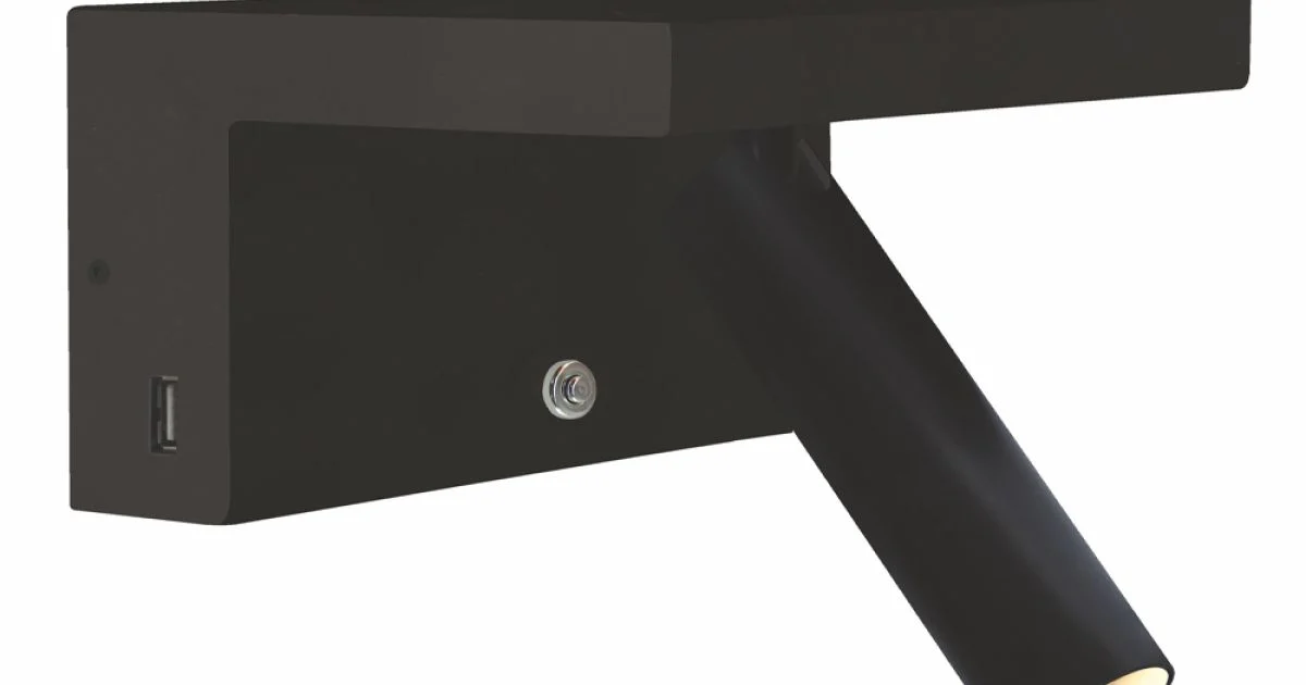 Faretto da Parete a Led Orientabile in Alluminio con Porte USB - Alena