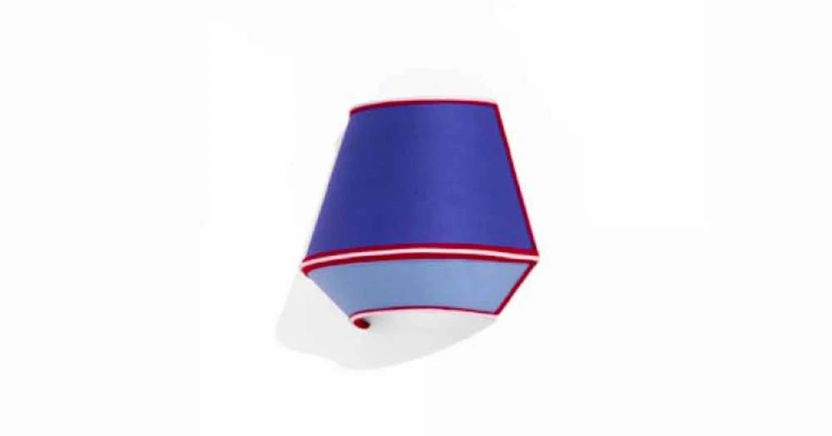 Applique Design in Cotone Blu con Dettagli Rossi e Bianchi Made in Italy - Soya