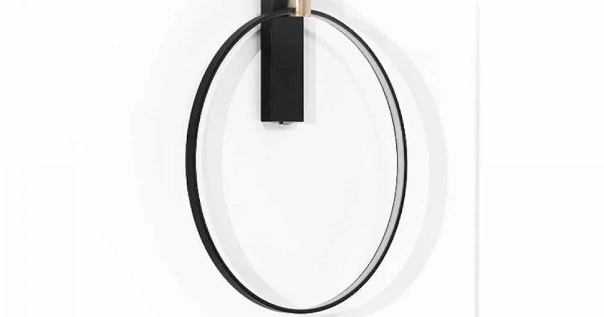 Applique di Design in Alluminio Nero e Ottone Naturale Made in Italy - Norma