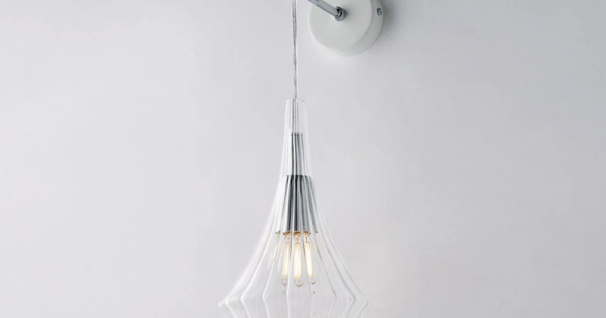Applique in Ferro con Vetro Pyrex Made in Italy - Olimpo