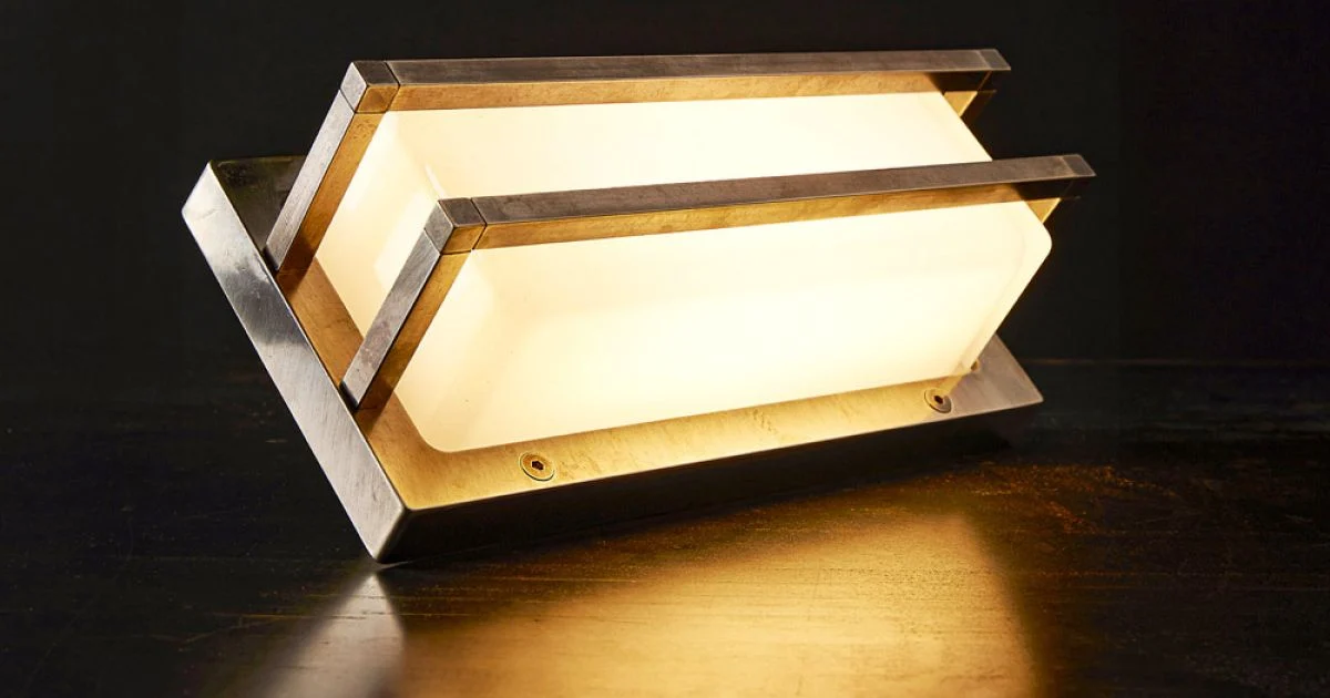 Applique in Ottone Vintage, E27 e Luce d’Atmosfera Made in Italy - Cristallo