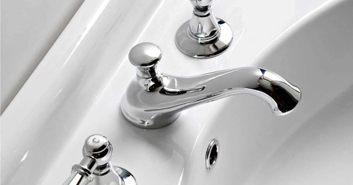 Batteria Lavabo 3 Fori con Leve Stile Classico in Ottone Artigianale - Noriana