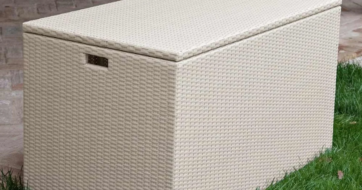 Baule Contenitore Outdoor in Polyrattan Intrecciato a Mano – Harald