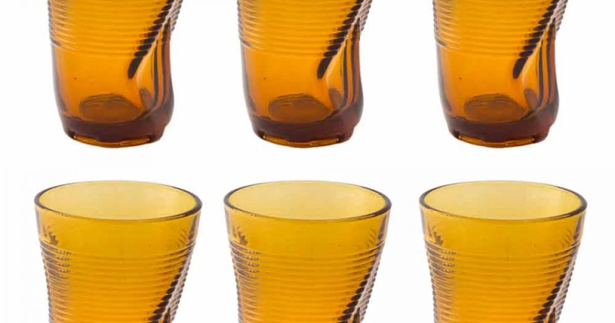 Bicchieri da Cocktail in Vetro Colorato 12 Pezzi di Design Accartocciato - Sarabi