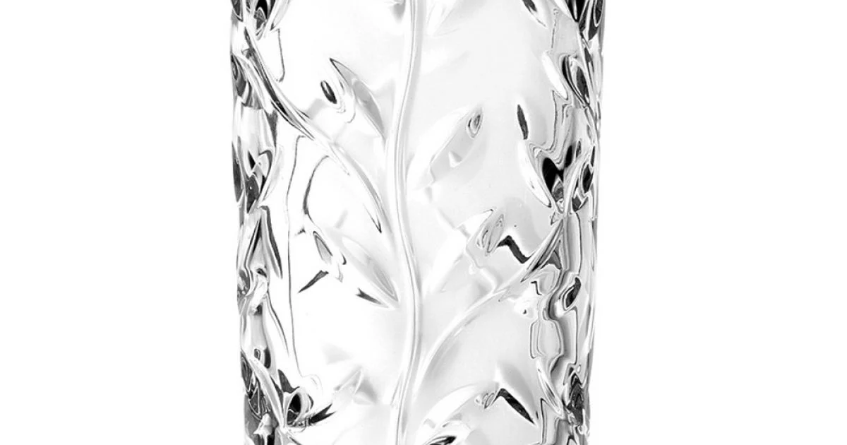 Bicchieri Tumbler Alti in Eco Cristallo Decoro a Foglia 12 Pz - Magnolio