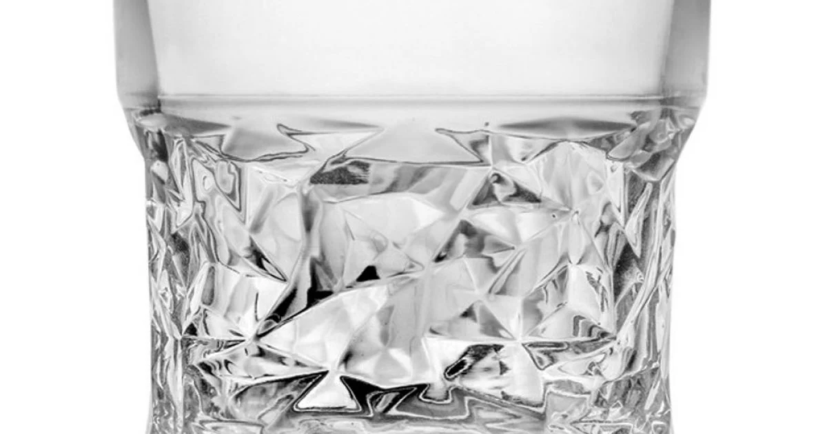 Bicchieri Tumbler Bassi in Eco Cristallo Decoro Squadrato 12 Pz - Ritmo