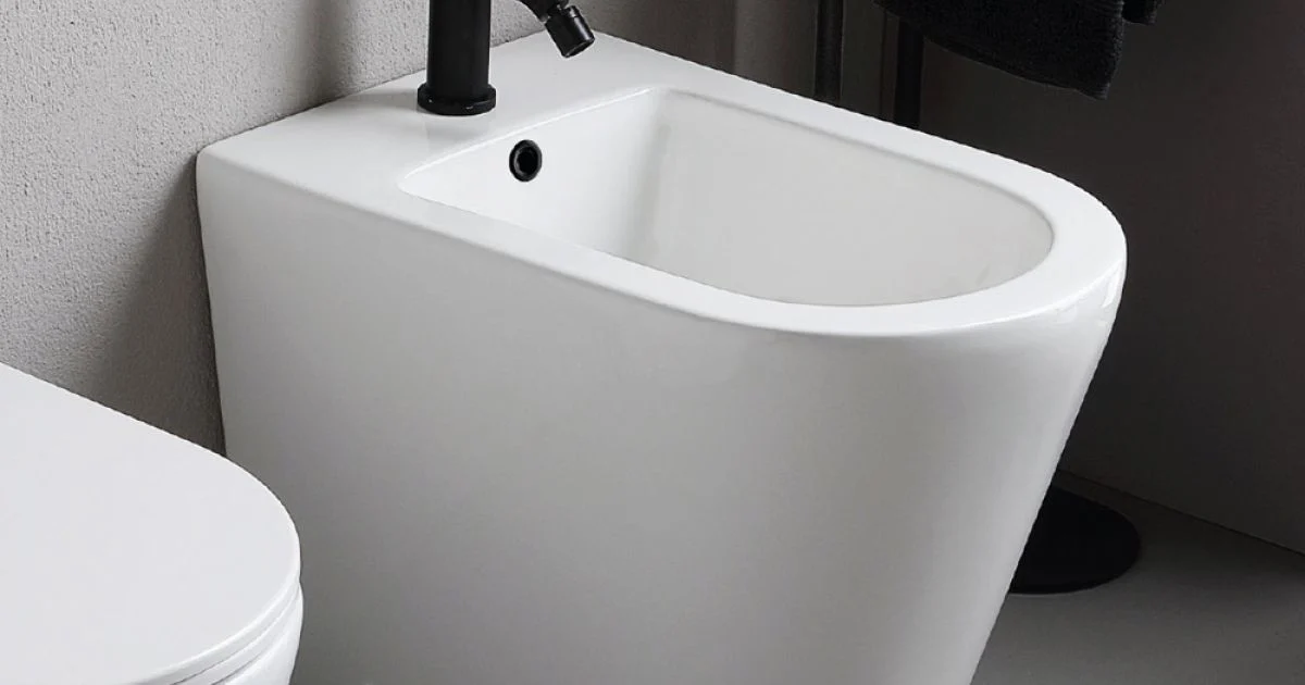 Bidet Monoforo a Terra in Ceramica Bianca dal Design Moderno Elegante - Salice
