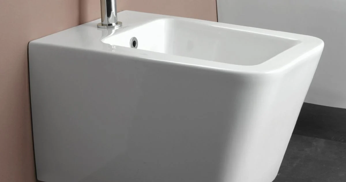 Bidet Monoforo Sospeso in Ceramica Bianca dal Design Moderno Elegante - Giunco