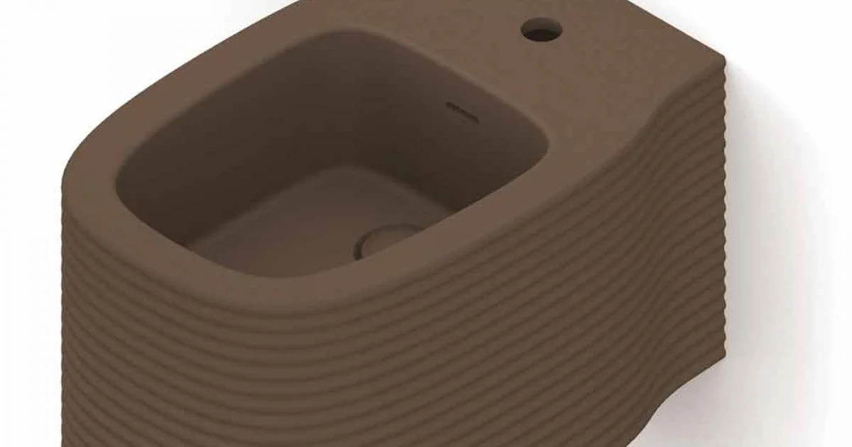 Bidet sospeso in ceramica di moderno design prodotto in Italia, Amleto